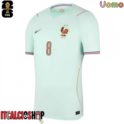 Francia Aurelien Tchouameni #8 Seconda Maglia Mondiali 2026 Manica Corta